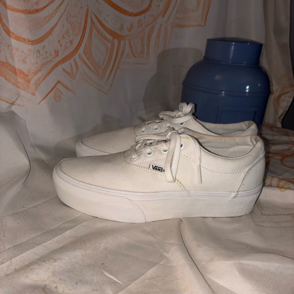Vans Off-White Platform Canvas Sneakers - Picture 5 of 8